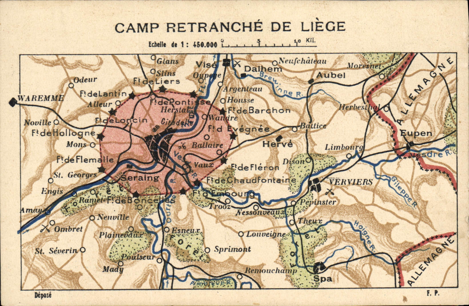 CPA Militaria Camp retranche de Liege 