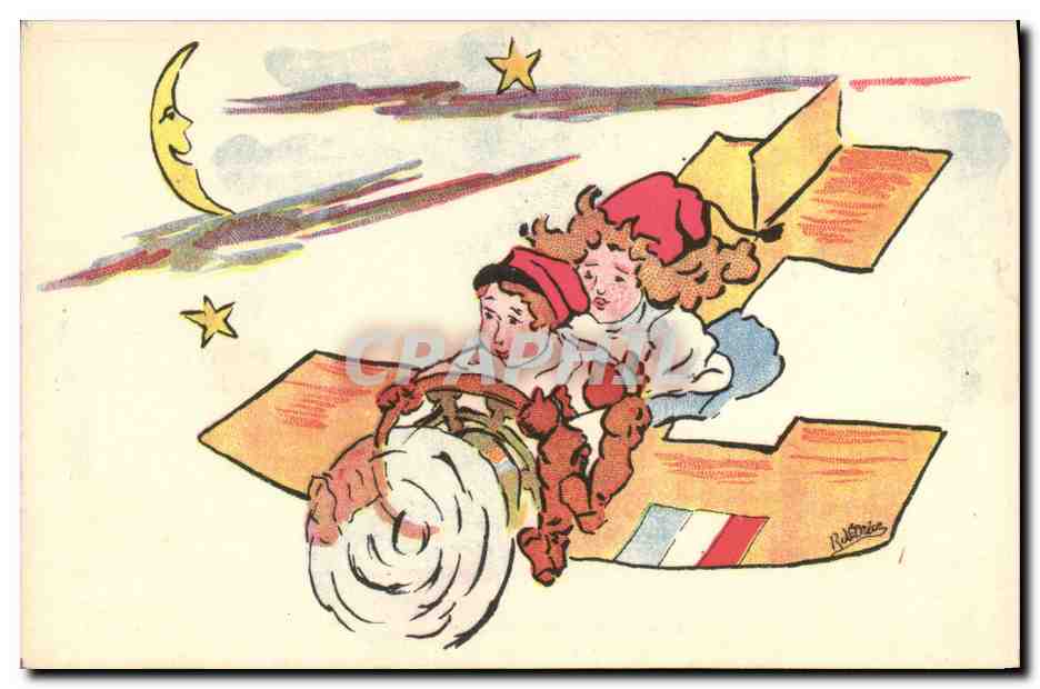 CPA Militaria Enfants Orphelinat des Armees Enfants Avion Aviation