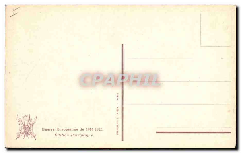 CPA Militaria la tombe du fils De Broca — Verso