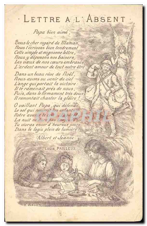 CPA Militaria Lettre a l'absent 