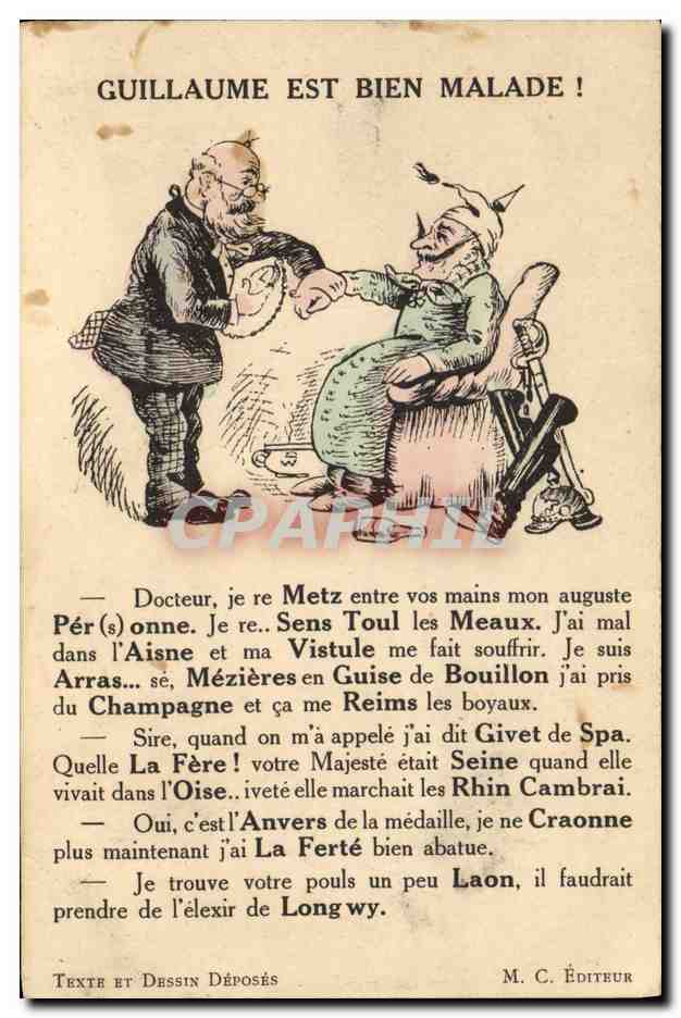 CPA Militaria Guillaume est bien malade