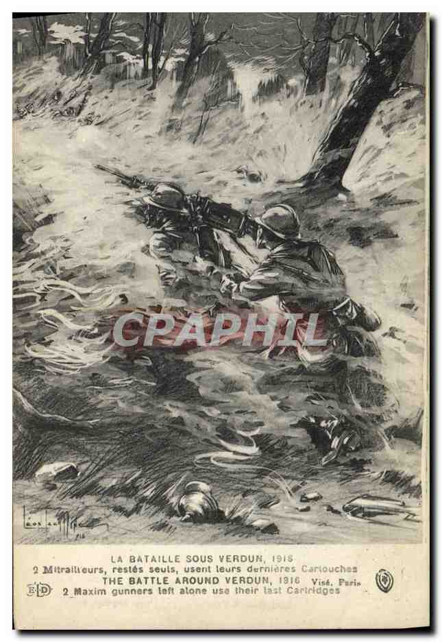 CPA Militaria La bataille sous VErdun 1916 