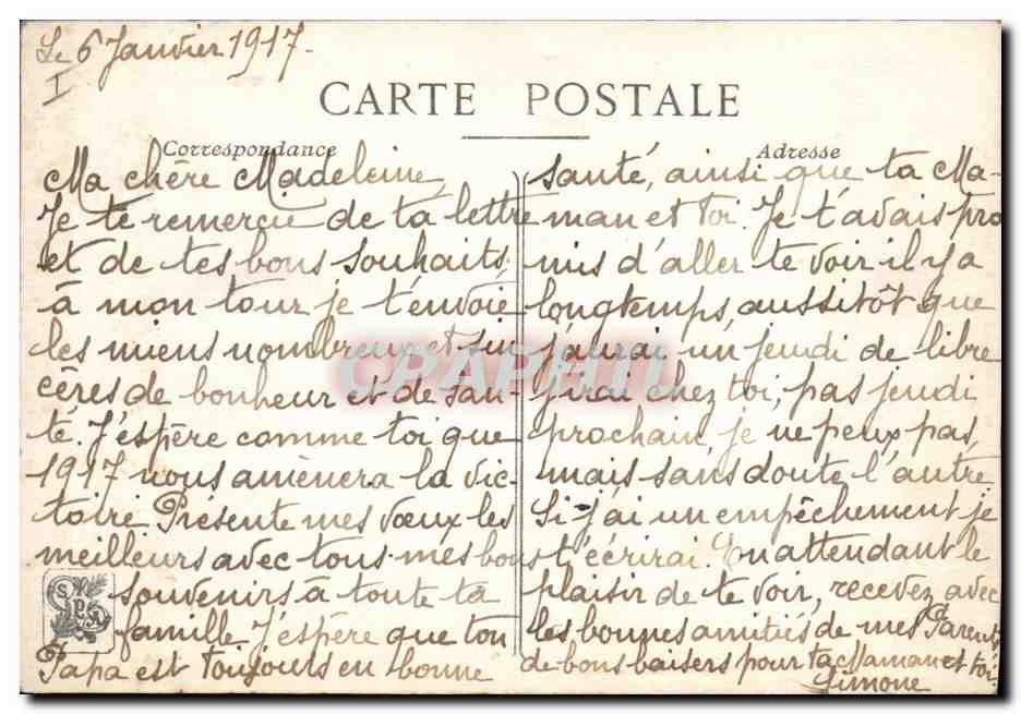CPA Francois Parera La fleuriste  — Verso