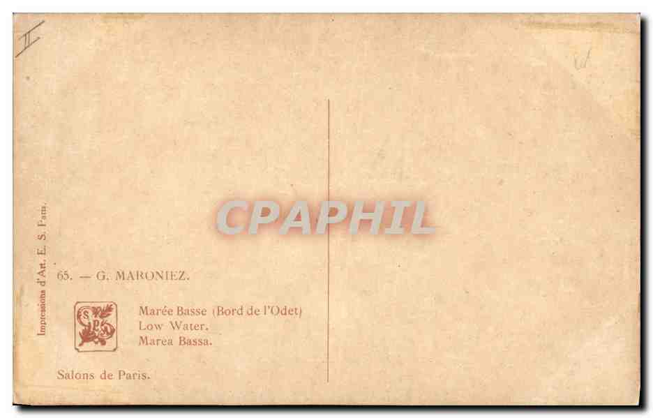 CPA Maree basse Bord de l'Odet Maroniez  — Verso