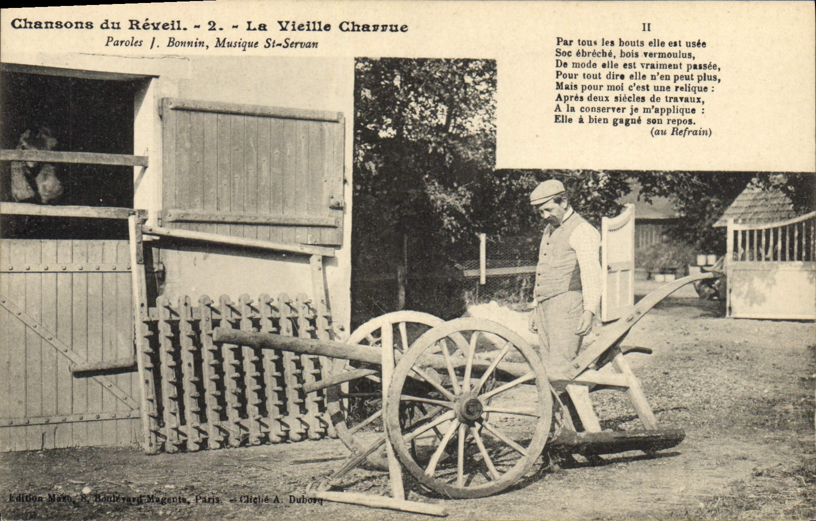 CPA Folklore La vieille charrue Chansons du reveil