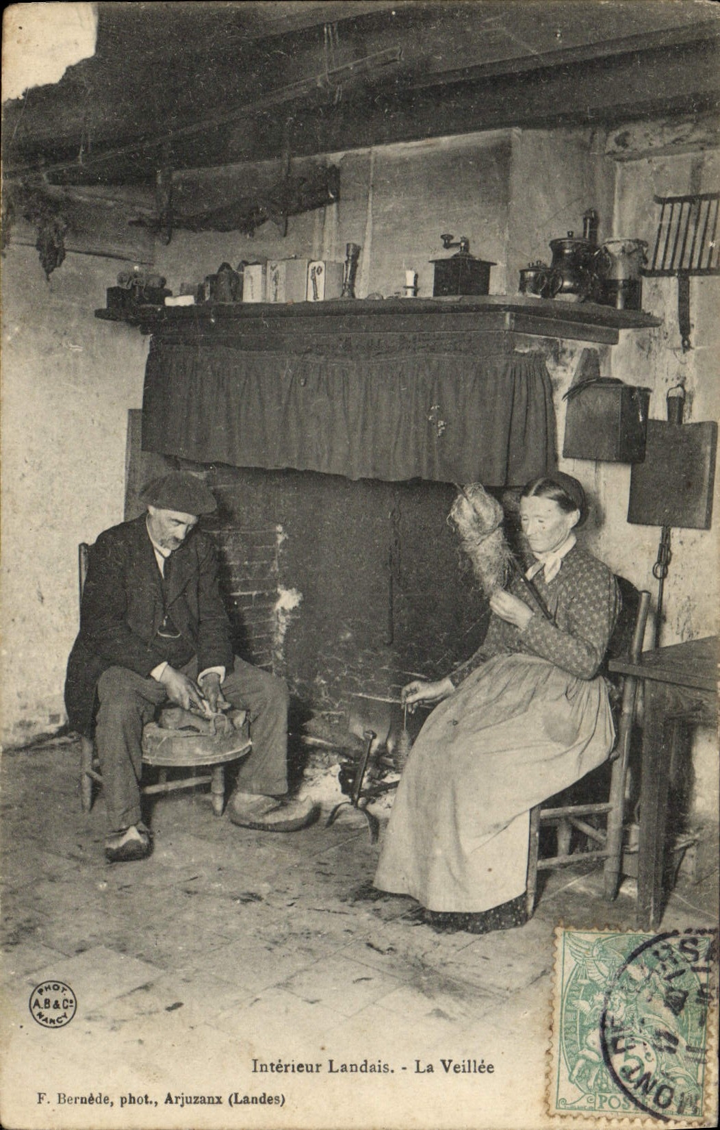 Intérieur Landais - La Veillée — F. Bernède, phot., Arjuzanx (Landes)