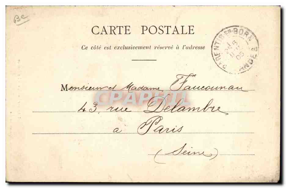 CPA Folklore Interieur Landais La Veillee — Verso