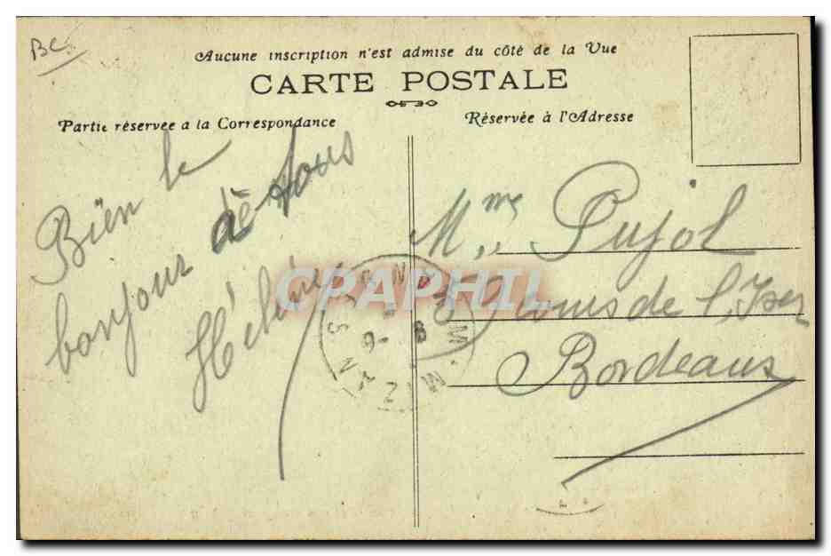 CPA Folklore Dans Les landes Berger landais  — Verso