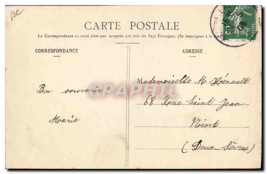 CPA Folklore Landes Un instant de repos Moutons — Verso