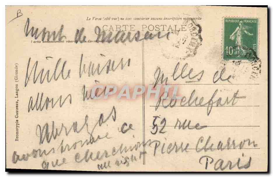 CPA Folklore Dans les Landes Echassier filant en gardant les moutons — Verso