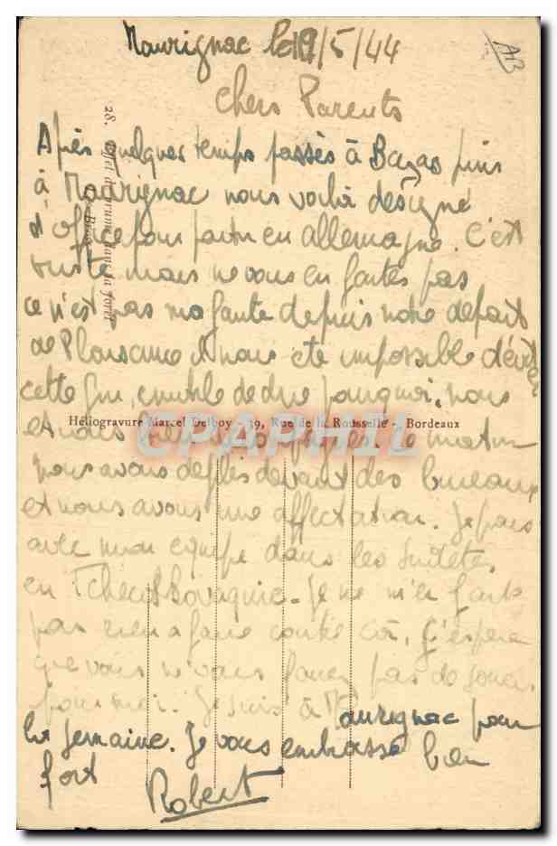 CPA Folklore Effet de brume dans la foret Les Bross Landes  — Verso