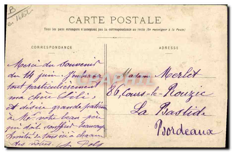 CPA Folklore Landes Un instant de repos Moutons — Verso