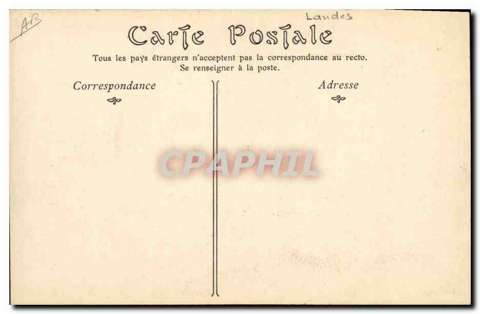 CPA Folklore Bergers landais Moutons — Verso
