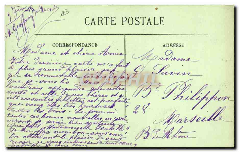CPA Folklore Types Bordelais Coiffe des environs de Bordeaux Femme — Verso