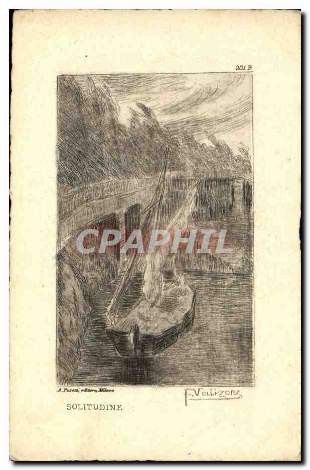 CPA Fantaisie Illustrateur Bateau Solitudine Valizone
