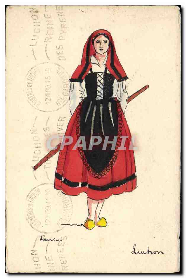 CPA Fantaisie Illustrateur Femme Luchon