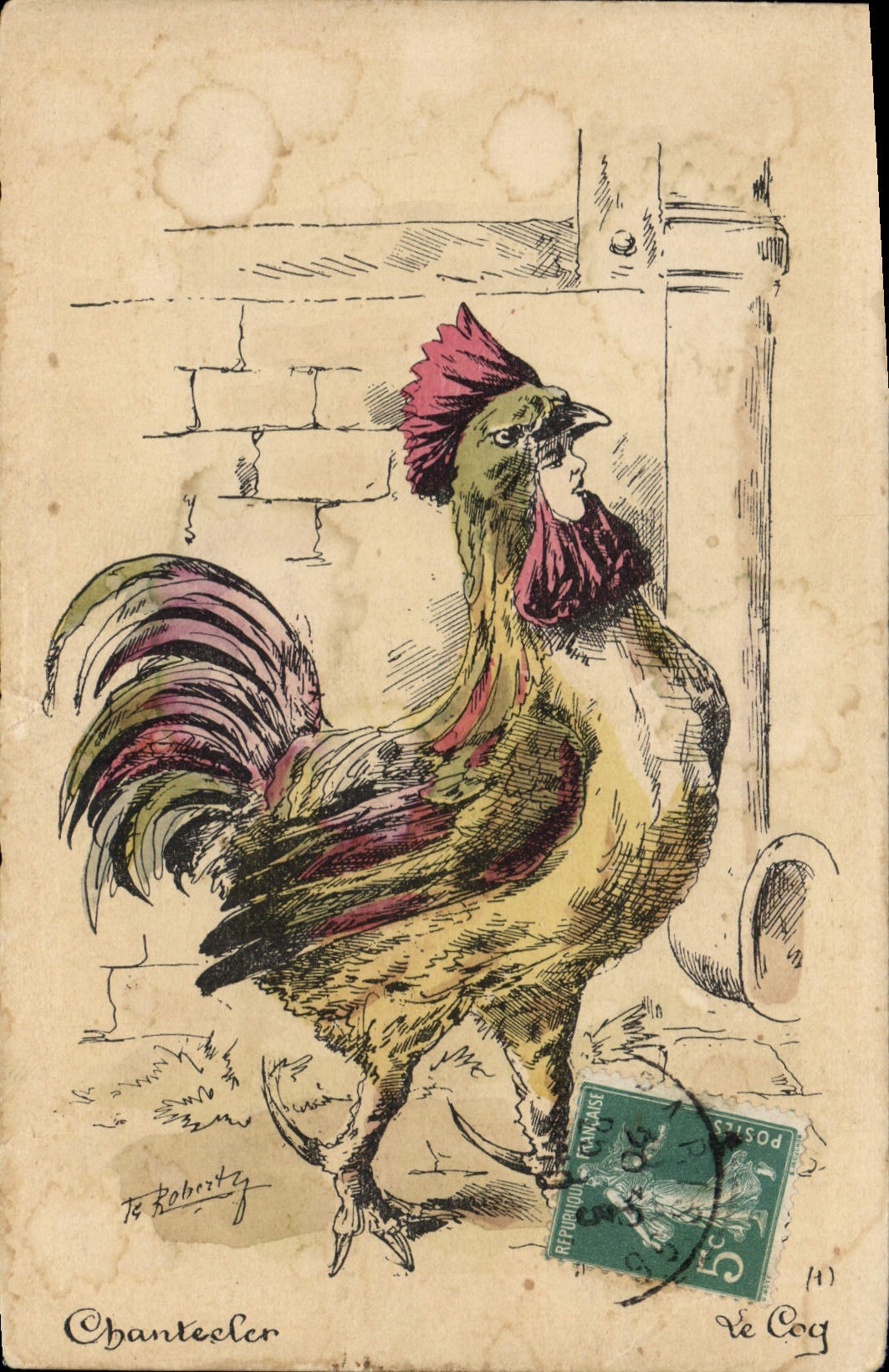 CPA Fantaisie Illustrateur Coq Chantecler