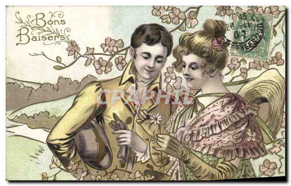 CPA Fantaisie Illustrateur Femme Bons baisers