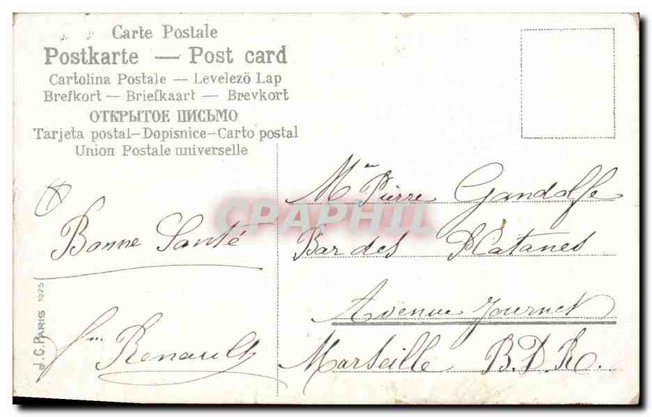 CPA Fantaisie Illustrateur Femme Bons baisers — Verso