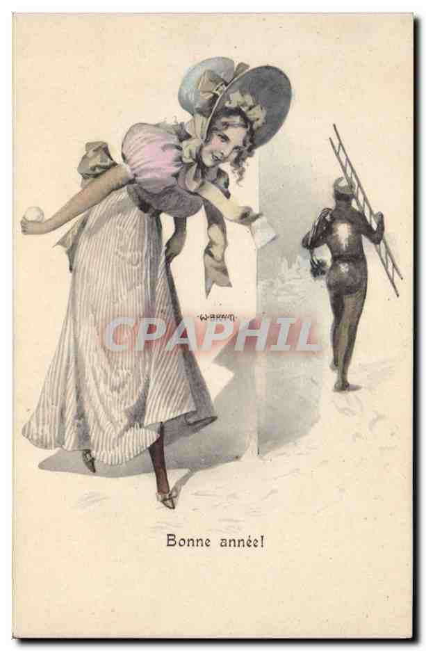 CPA Fantaisie Illustrateur Femme Ramoneur