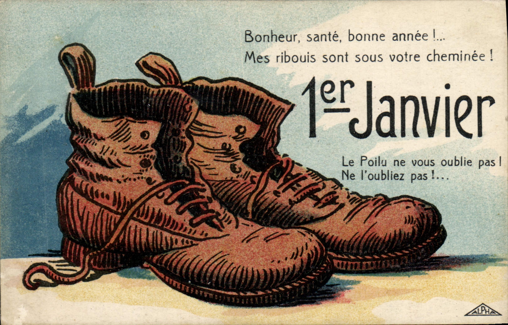 CPA Fantaisie Illustrateur 1er Janvier Chaussures