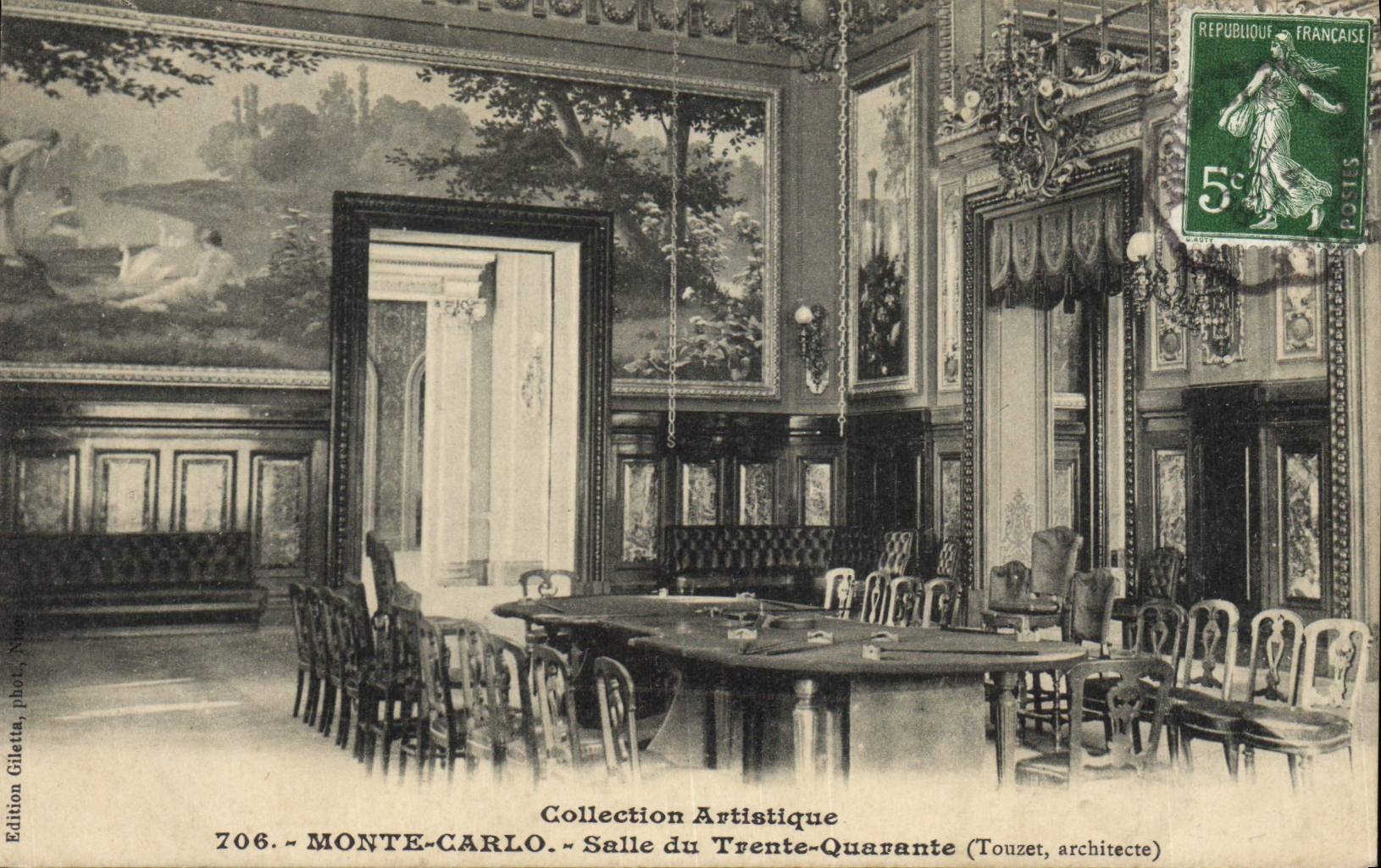 Monte-Carlo — Salle du Trente-Quarante — Collection Artistique — Édition Giletta, n°706