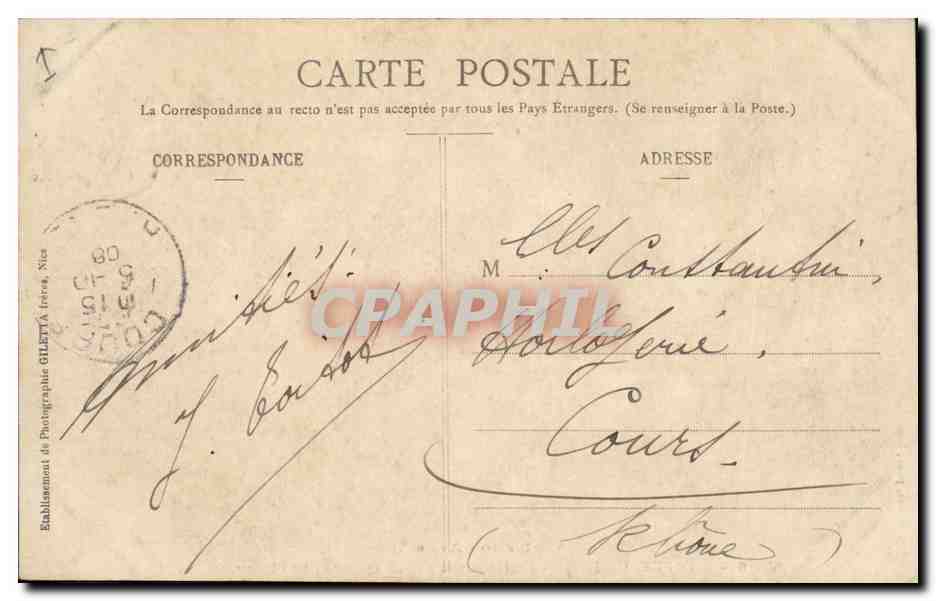 Monte-Carlo — Salle du Trente-Quarante — Collection Artistique — Édition Giletta, n°706 — Rückseite