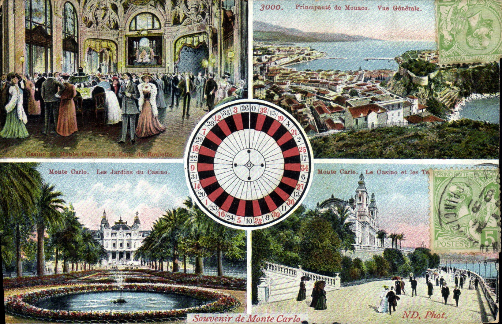 CPA Casino de Monte Carlo Les jardins vue generale Monaco