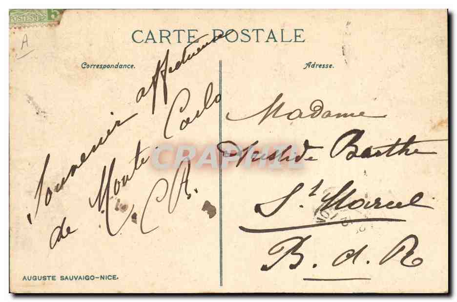 CPA Casino de Monte Carlo Les jardins vue generale Monaco — Verso
