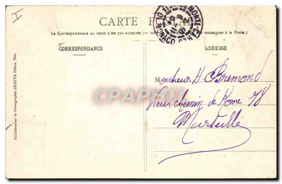 CPA Casino de Monte Carlo Nouvelle salle de jeu — Verso