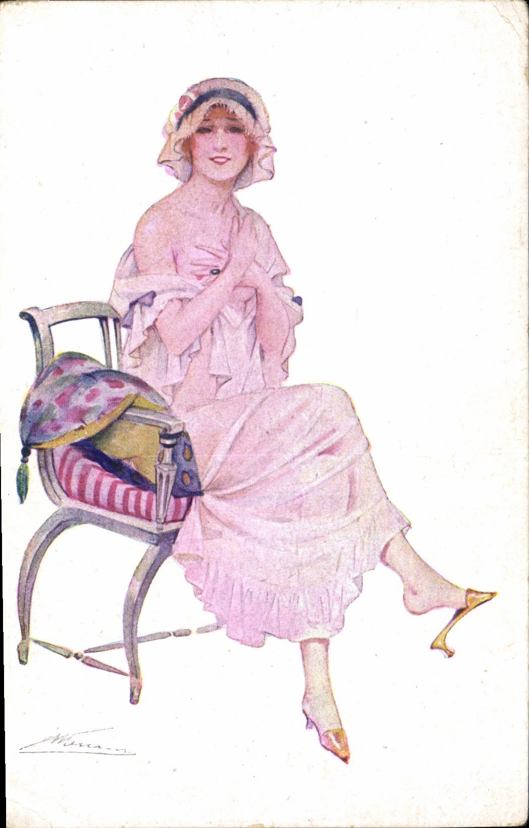 CPA Fantaisie Illustrateur Femme