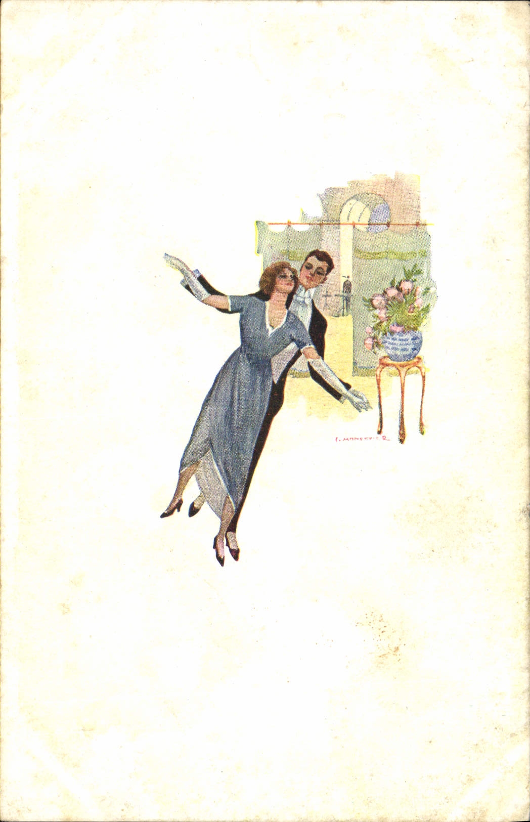 CPA Fantaisie Illustrateur Monestier Femme