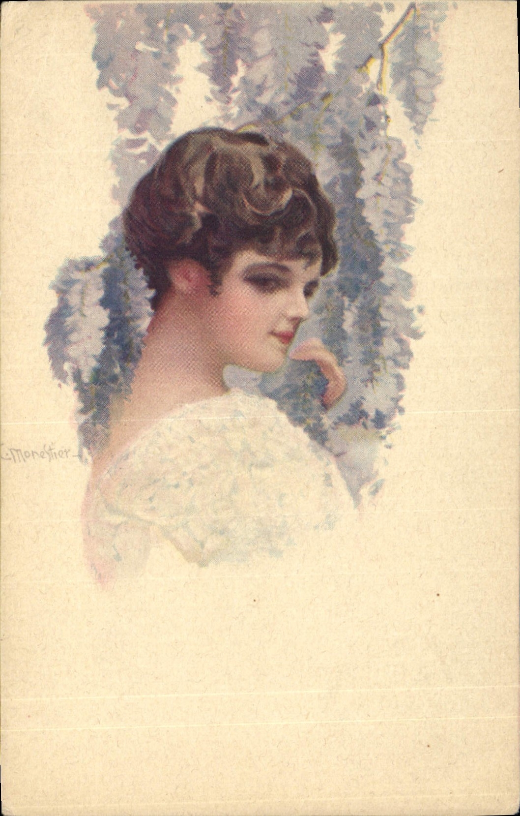 CPA Fantaisie Illustrateur Monestier Femme