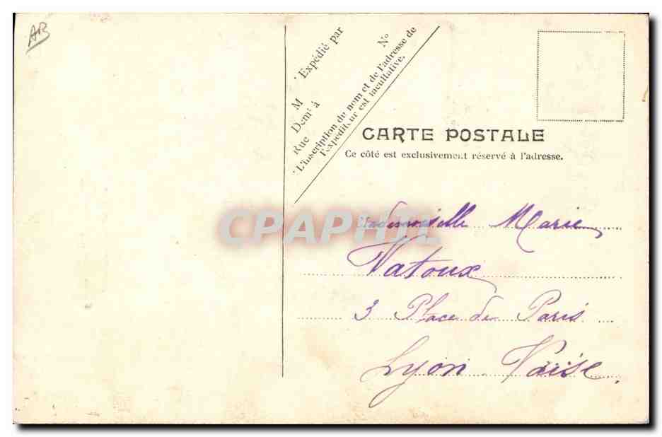 CPA Folklore Auvergne Joueur de Cabrette — Verso