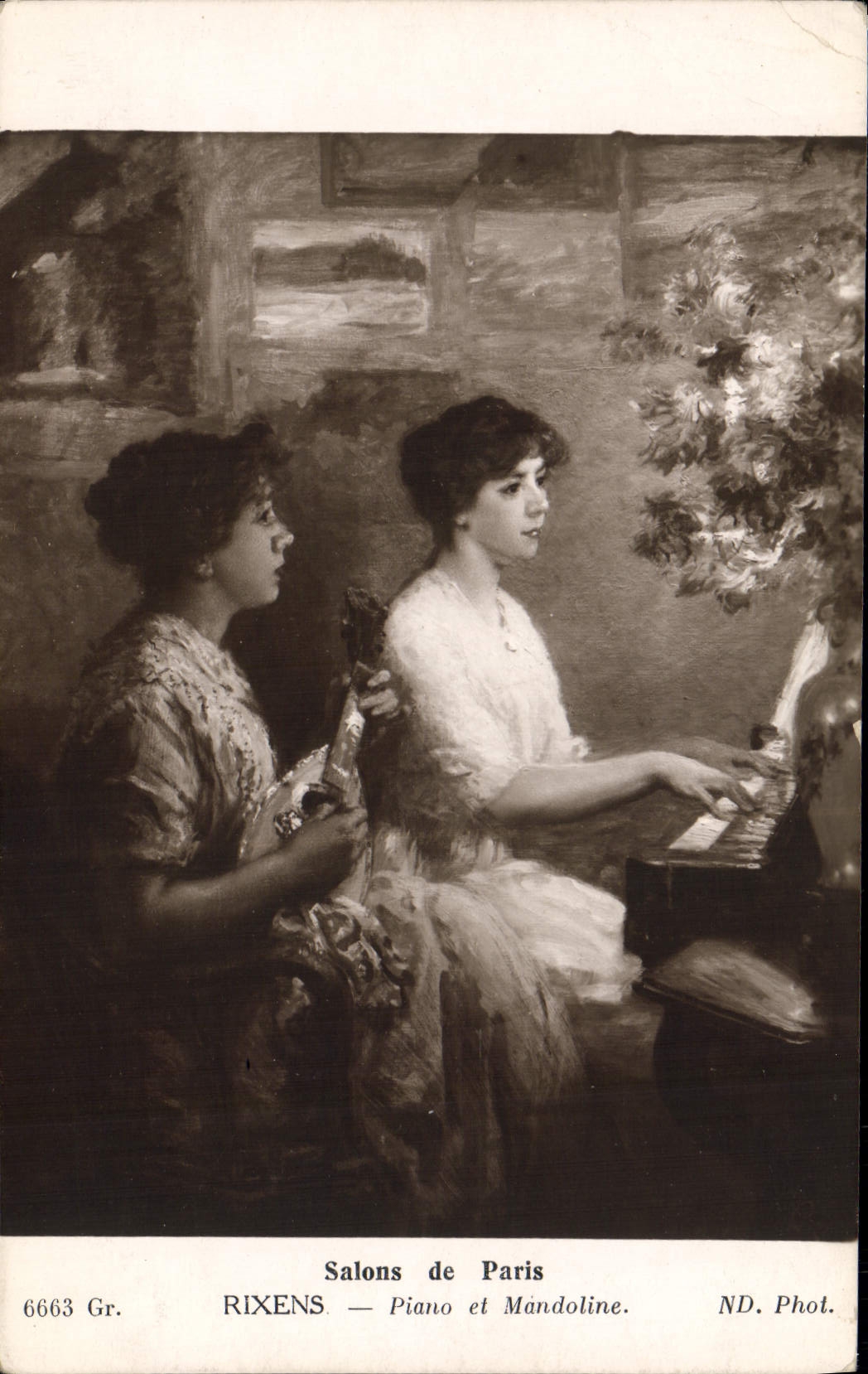 CPA Salons de Paris Rixens Piano et Mandoline 