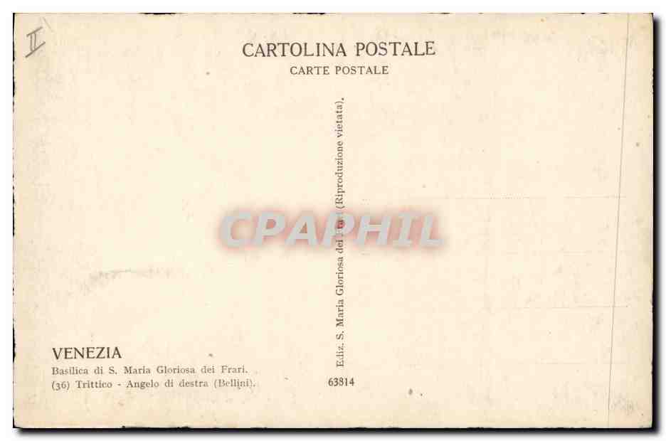 CPA Veenzia Basilica di S Maria Gloriosa dei Frari  — Rückseite