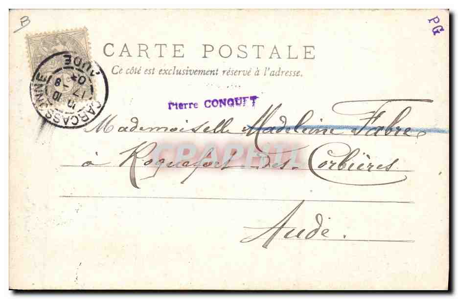 CPA Berger landais filant Folklore  — Verso
