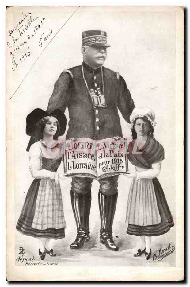 CPA Militaria Joffre L'Alsace La Lorraine enfants 