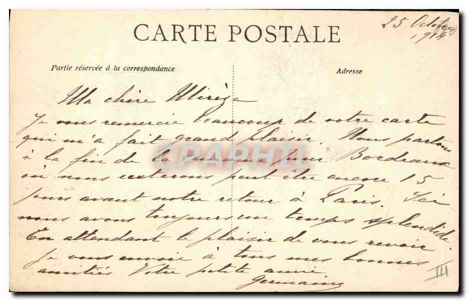 CPA Militaria Joffre  — Verso