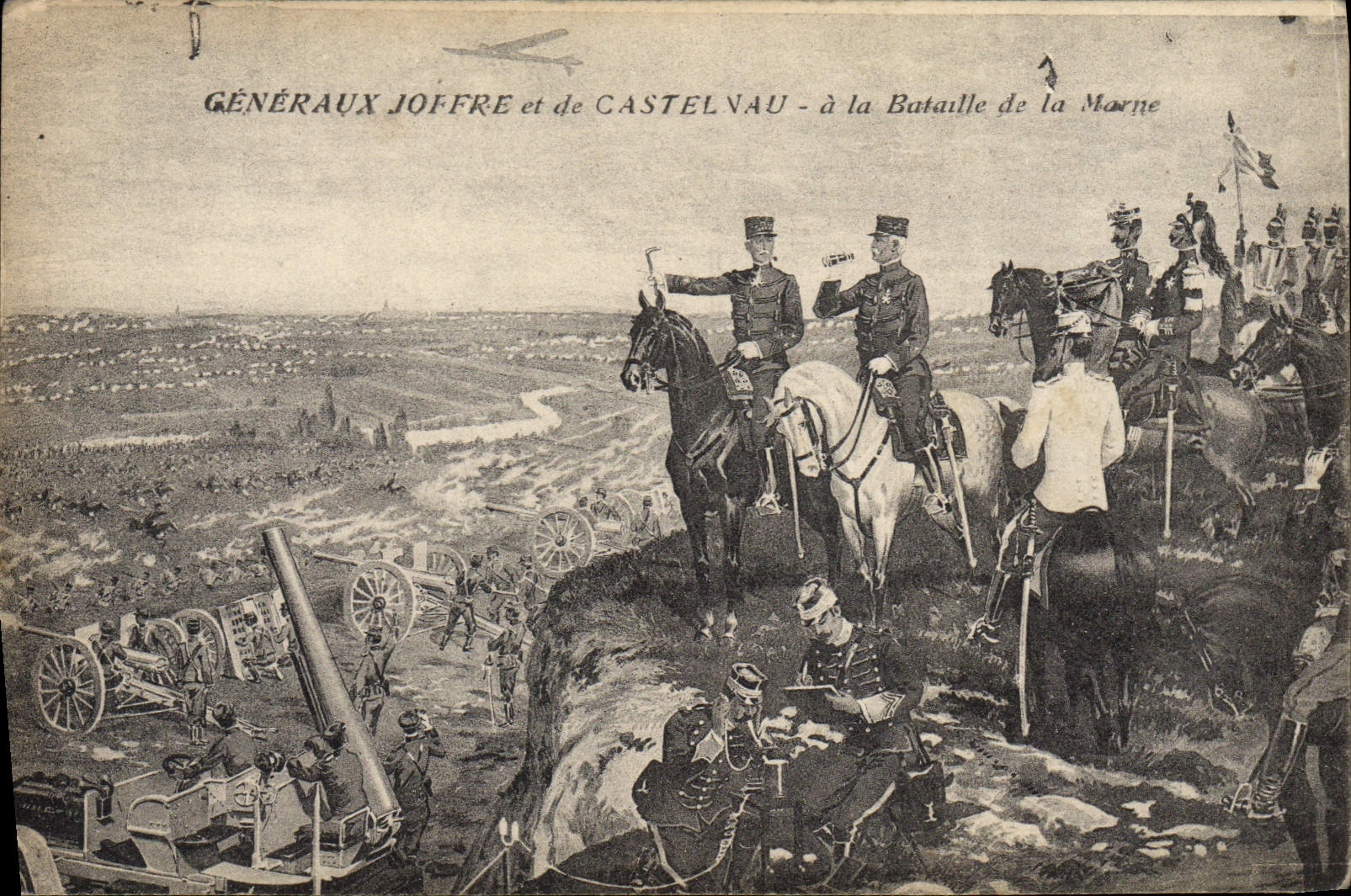 CPA Militaria Generaux Joffre et de Castelnau a la bataille de la Marne 