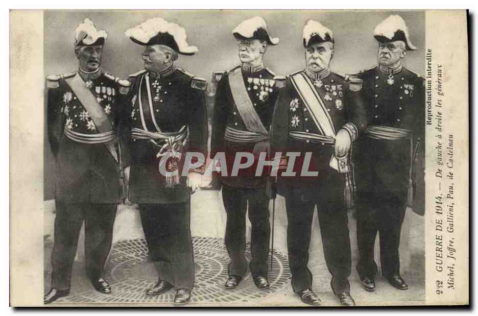 CPA Militaria Les generaux Michel Joffre Gallieni Pau De Castelnau 