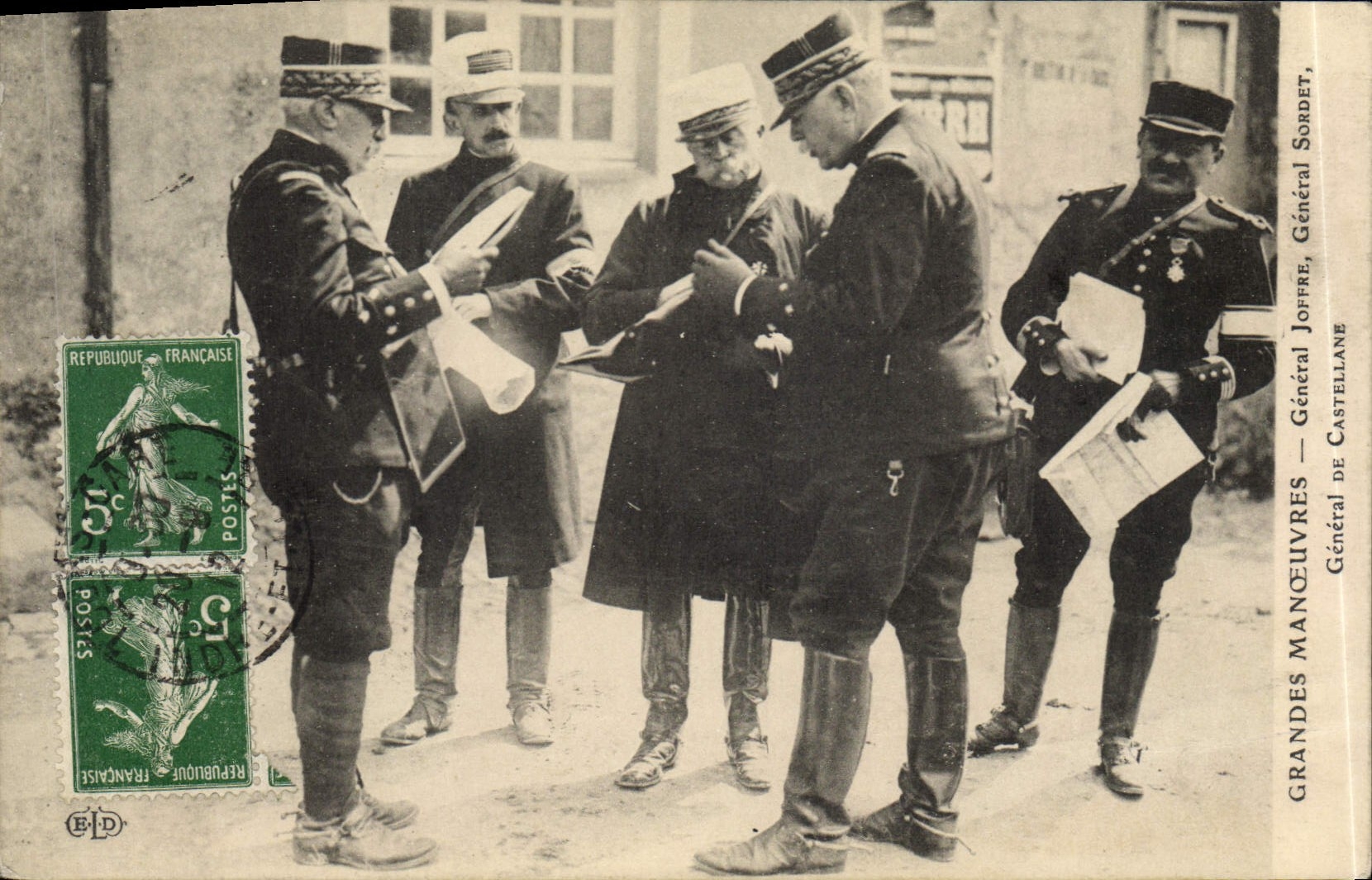 Grandes Manœuvres — Général Joffre, Général de Castellane — Éditeur Sordet