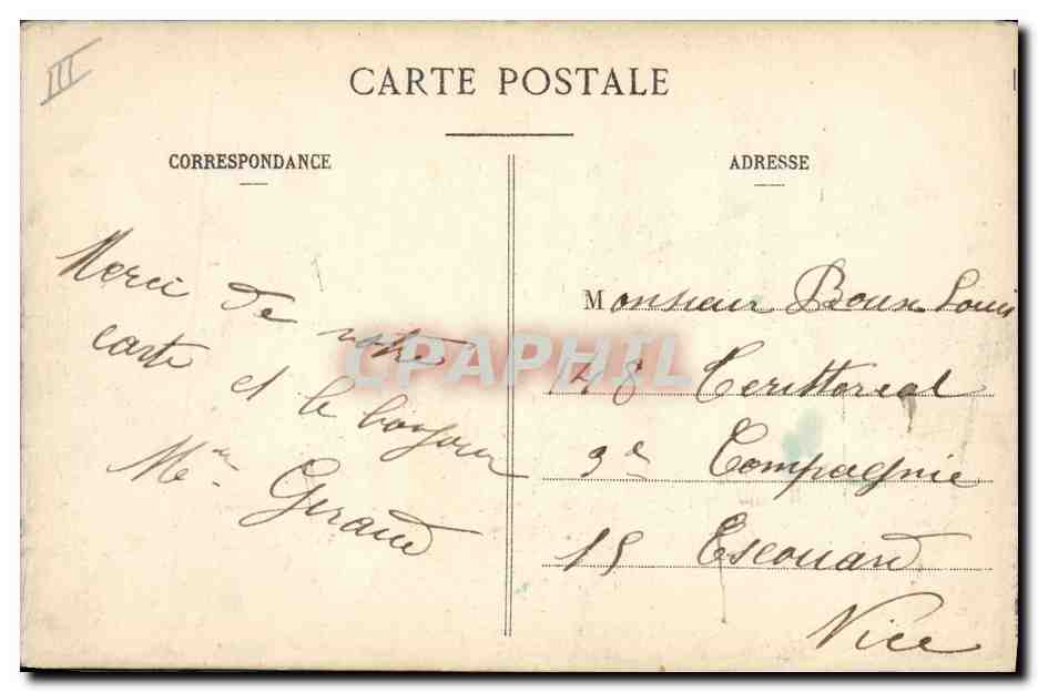 CPA Militaria Le generalissime Joffre Velo Cycle  — Verso