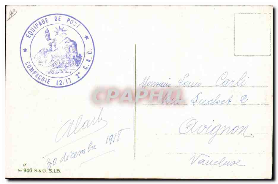 CPA Militaria Soldat  — Rückseite