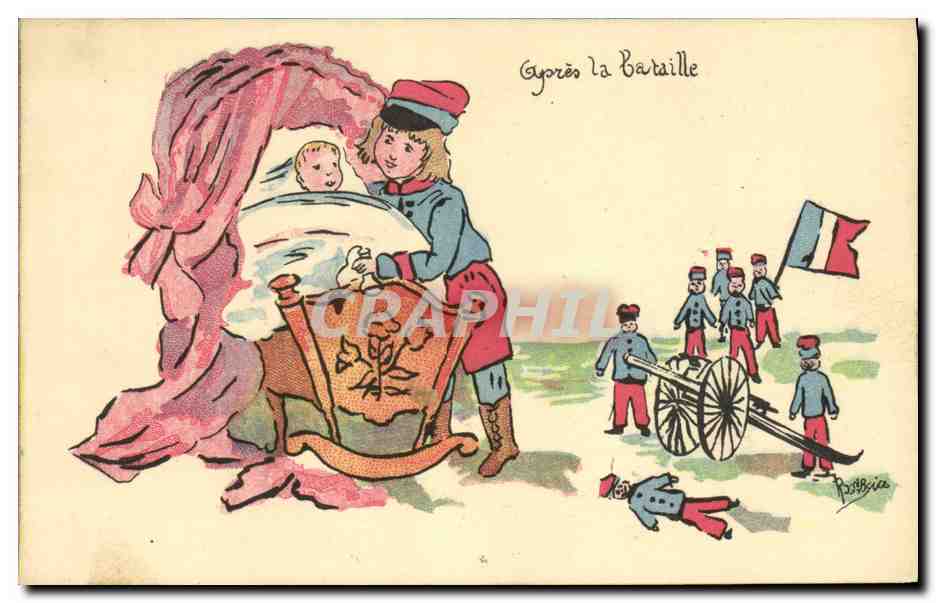 CPA Militaria Enfants Apres la bataille Orphelinat des armees 