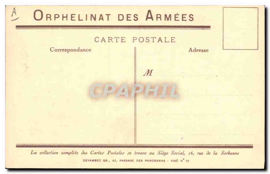 CPA Militaria Enfants Apres la bataille Orphelinat des armees  — Rückseite