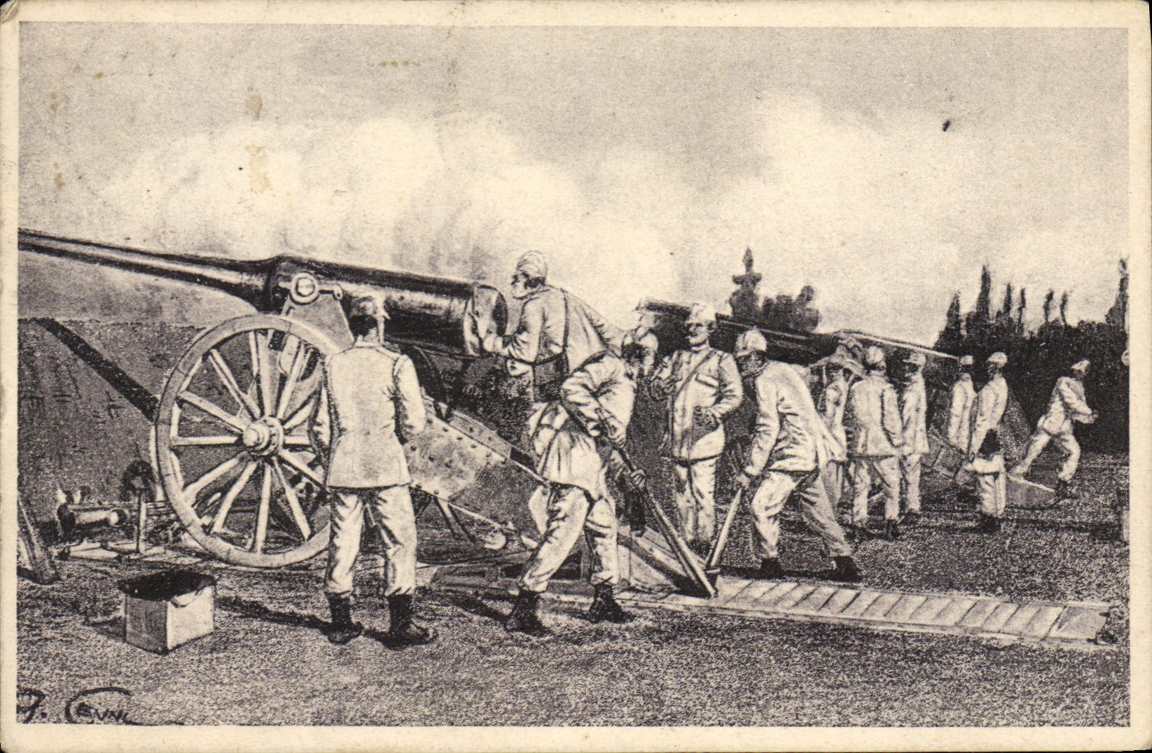 CPA Militaria Canon 