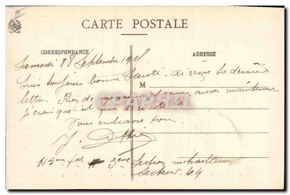CPA Militaria Prisonniers allemands de l'Hartmannswillerkopf defilant au pas de parade devant un general Francais  — Rückseite