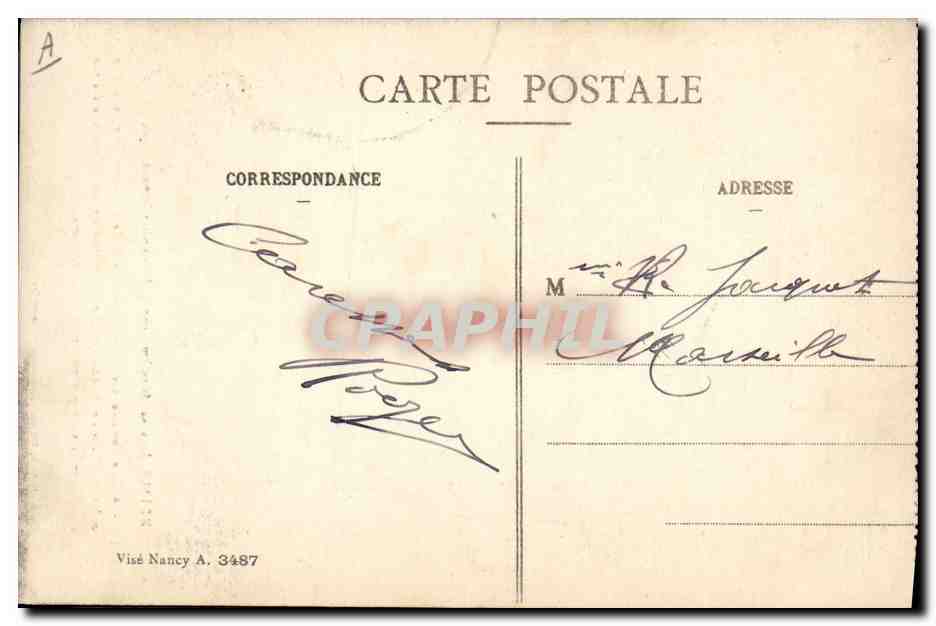 CPA Militaria Proclamation Liste des otages Reims  — Verso