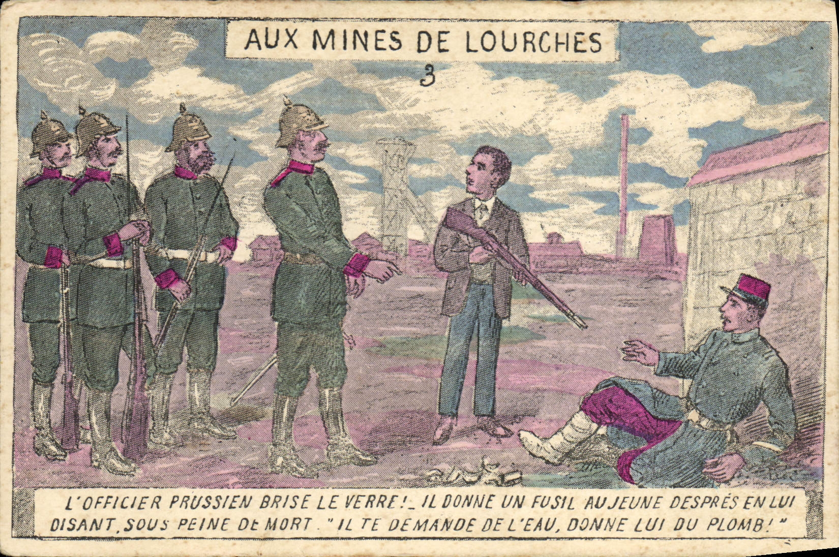 CPA Militaria Aux mines de Lourches 